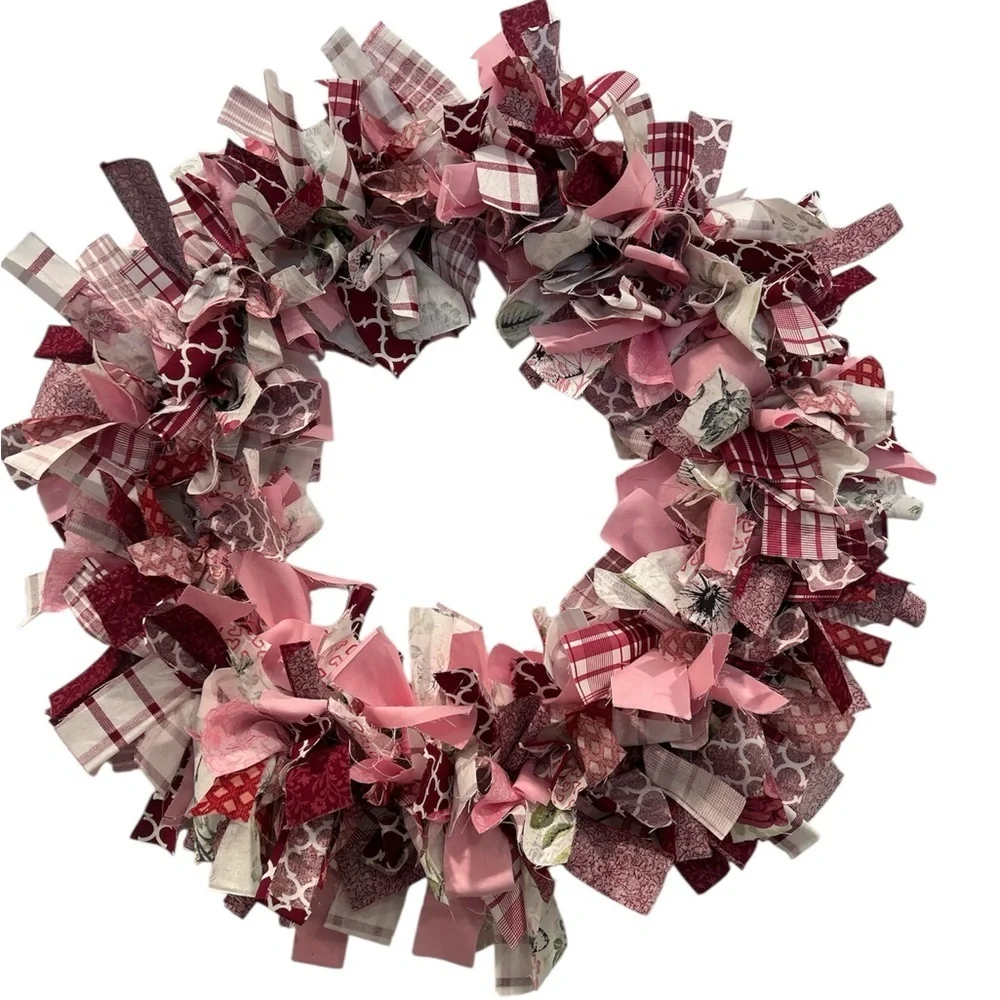 Festive Pink and Red Holiday Wreath